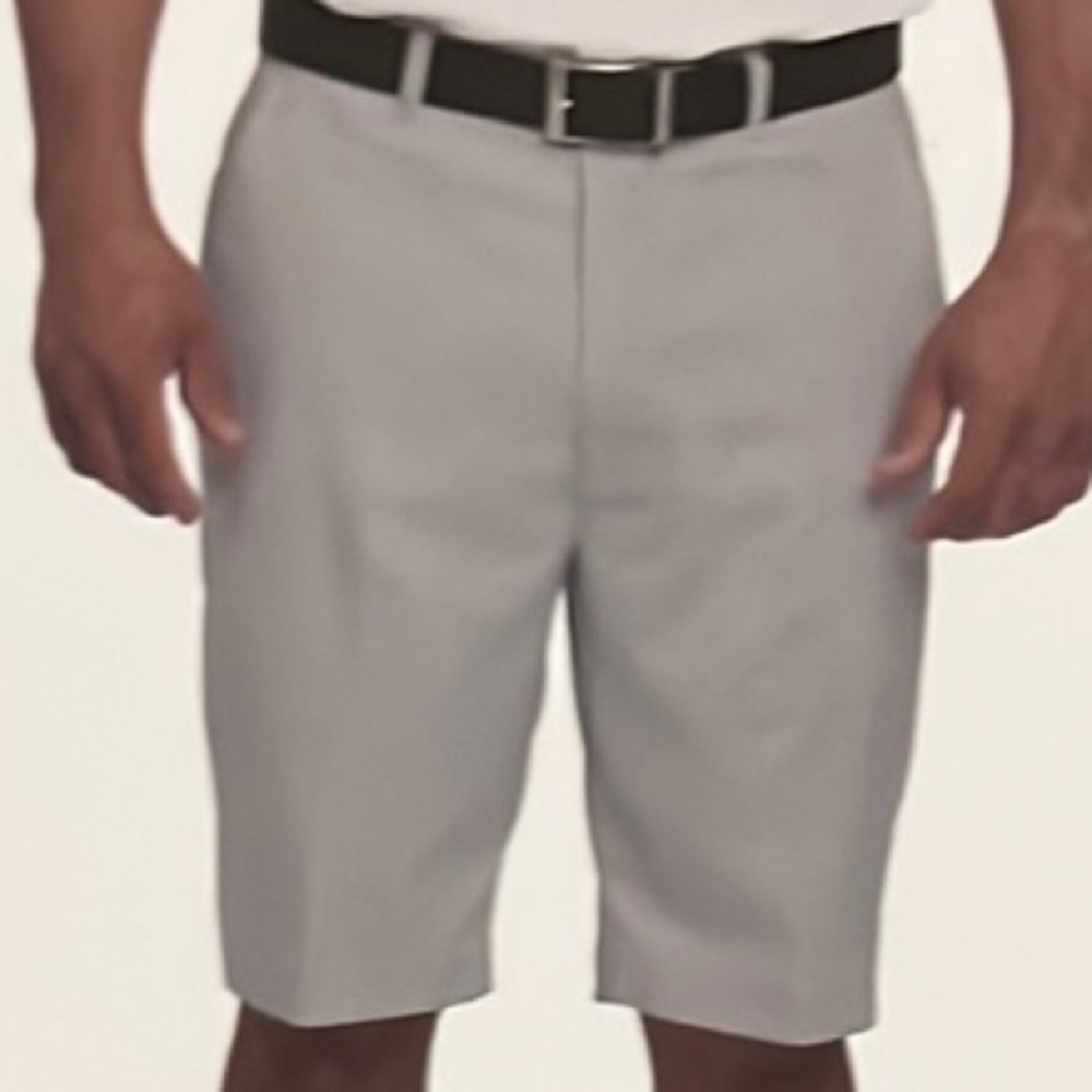 NWT Pebble Beach Men Dry Luxe Performance Silver Gray Stripe Shorts Size 36